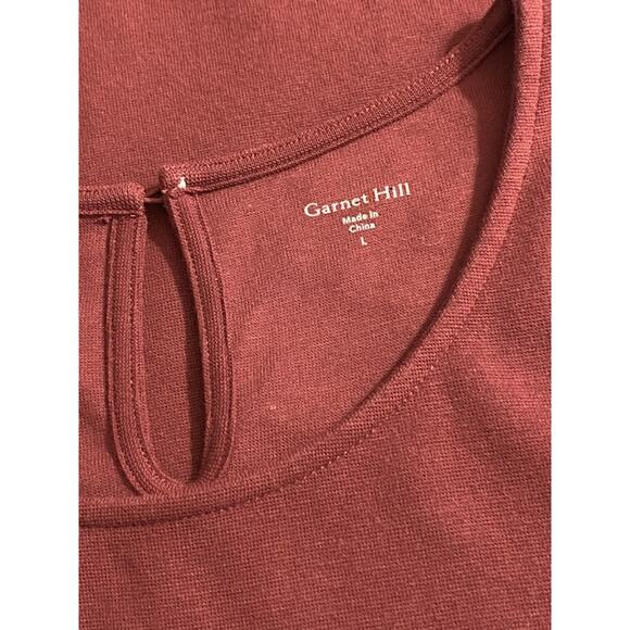 GARNET HILL Womens L Jewel-Neck Ponte Dress Organic Cotton Minimalist Old Money - Picture 4 of 5